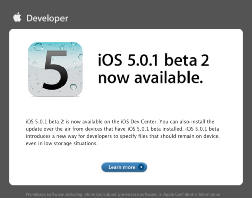 Gmail - iOS 5.0.1 beta 2 now available. - nondualone@gmail.com