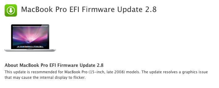 MacBook Pro EFI Firmware Update 2.8