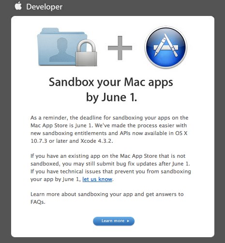 Sandbox your Mac apps by June 1. - nondualone@gmail.com - Gmail