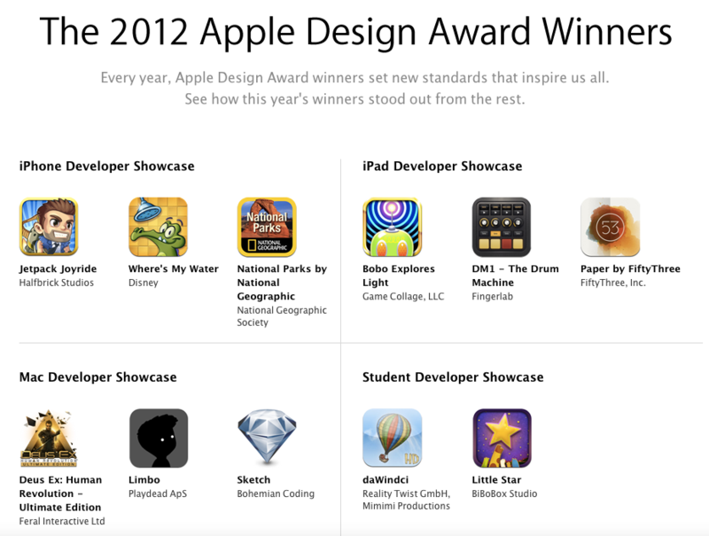 2012 Apple Design Award Winners - WWDC - Apple Developer