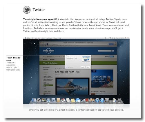 ~ Apple - OS X Mountain Lion - Inspired by iPad. Made for the Mac.