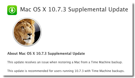 ~ Mac OS X 10.7.3 Supplemental Update-1