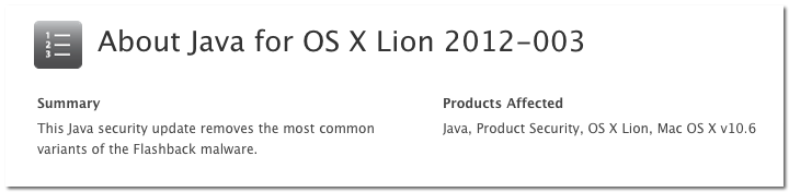 ~ About Java for OS X Lion 2012-003