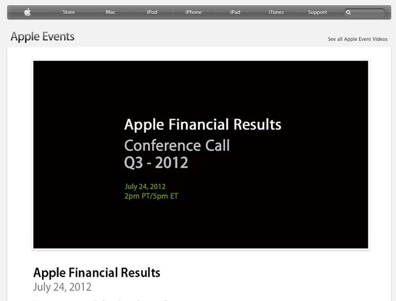 Apple - Apple Financial Results - Q3 2012