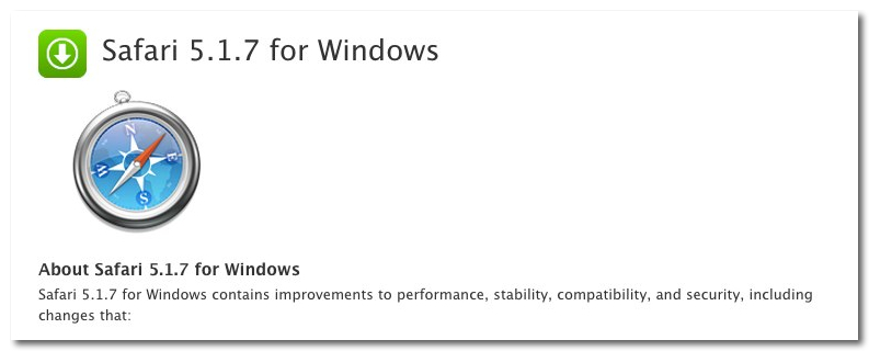 ~ Safari 5.1.7 for Windows
