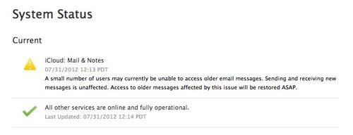 Apple - Support - iCloud - System Status