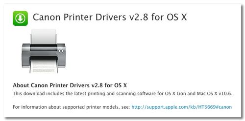 ~ Canon Printer Drivers v2.8 for OS X-1