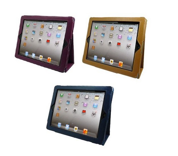 Amazon.co.jp： オートスリープ機能付（自動ON_OFF) 新しいiPad(iPad3)専用レザーケース (紺)_ パソコン・周辺機器