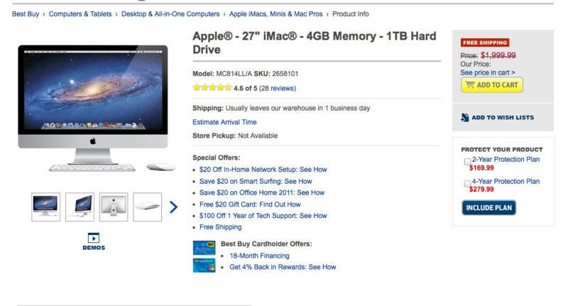 Apple® - 27_ iMac® - 4GB Memory - 1TB Hard Drive - MC814LL_A