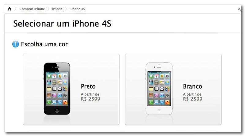 ~ iPhone 4S - Compre o novo iPhone 4S desbloqueado nas cores preta ou branca. - Apple Store (Brasil)