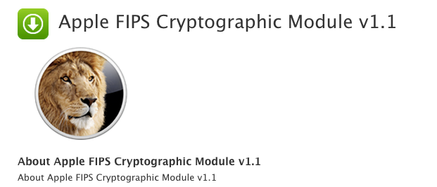 Apple FIPS Cryptographic Module v1.1