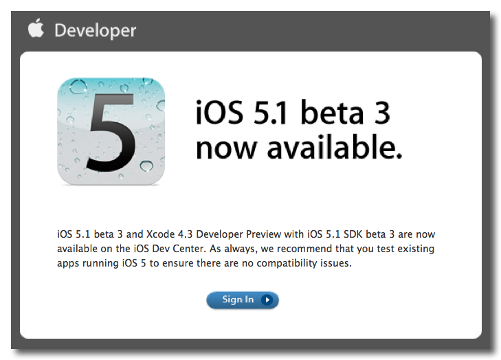 - iOS 5.1 beta 3 now available - nondualone@gmail.com