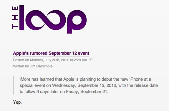 Apple’s rumored September 12 event